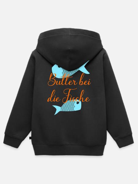 Butter bei die Fische - Kinder Premium Organic Zip Hoodie - Schwarz