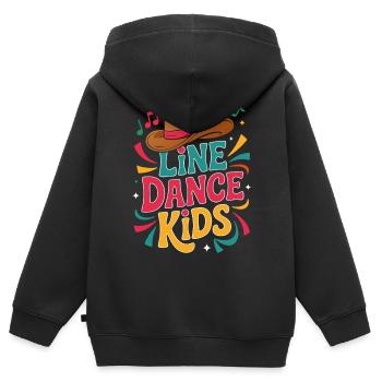 Line Dance Kids Logo - Kinder Premium Organic Zip Hoodie - Schwarz - Hinten - AI Model Kid Male (0cm)