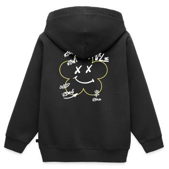 Urban Flower  - Kinder Premium Organic Zip Hoodie - Schwarz - Hinten - AI Model Kid Male (0cm)