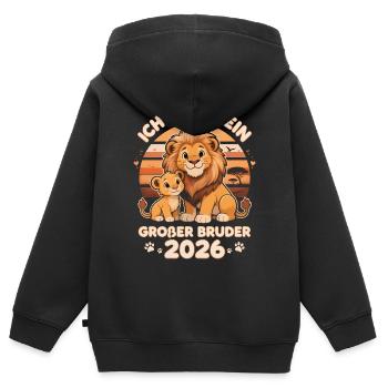 I'm going to be A big brother in 2026 - Kids Premium Organic Zip-up Hoodie - black - Back - AI Model Kid Male (0cm)
