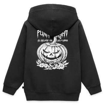 Punkie Night Jack O'Lantern Weißes Design - Kinder Premium Organic Zip Hoodie - Schwarz - Hinten - AI Model Kid Male (0cm)