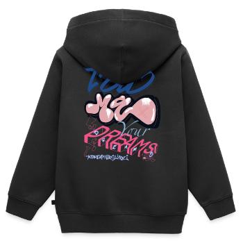 Raconte-moi tes rêves - Sweat Premium à capuche zippé enfant bio - noir - Dos - AI Model Kid Male (0cm)
