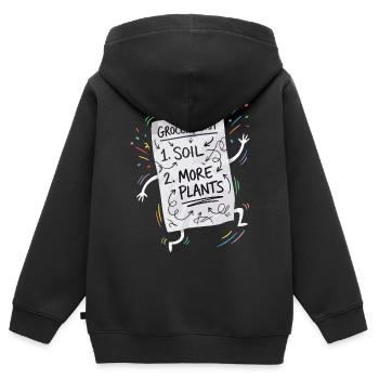 Pflanzen Einkaufsliste - Kinder Premium Organic Zip Hoodie - Schwarz - Hinten - AI Model Kid Male (0cm)