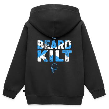 Schottenrock Schottland Ecosse Kilt - Sweat Premium à capuche zippé enfant bio - noir - Dos - AI Model Kid Male (0cm)