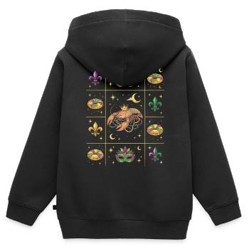 Crawdaddy Carnival Mardi Gras - Kids Premium Organic Zip-up Hoodie - black - Back - AI Model Kid Male (0cm)