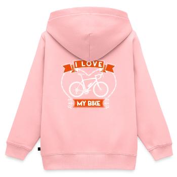 I Love My Bike Vintage Banner - Kids Premium Organic Zip-up Hoodie - rose - Back - AI Model Kid Female (0cm)