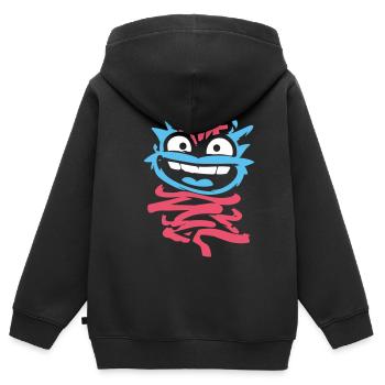 Kleine Monster: Punk-Affe mit Zwinkern - Kinder Premium Organic Zip Hoodie - Schwarz - Hinten - AI Model Kid Male (0cm)