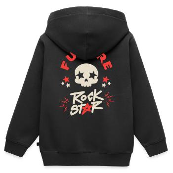 future rock star bébé RocknRoll Music Rock - Kinder Premium Organic Zip Hoodie - Schwarz - Hinten - AI Model Kid Male (0cm)