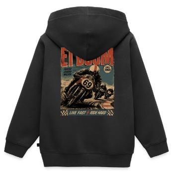 UND ZACK - Kinder Premium Organic Zip Hoodie - Schwarz - Hinten - AI Model Kid Male (0cm)