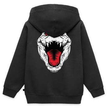 Crocodile Alligator Mascotte Logo Sport Combat - Sweat Premium à capuche zippé enfant bio - noir - Dos - AI Model Kid Male (0cm)