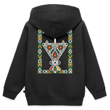 Bijoux de Kabylie - Sweat Premium à capuche zippé enfant bio - noir - Dos - AI Model Kid Male (0cm)