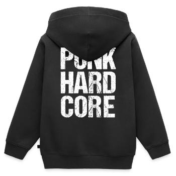 Typographie punk hardcore dégradée - Sweat Premium à capuche zippé enfant bio - noir - Dos - AI Model Kid Male (0cm)