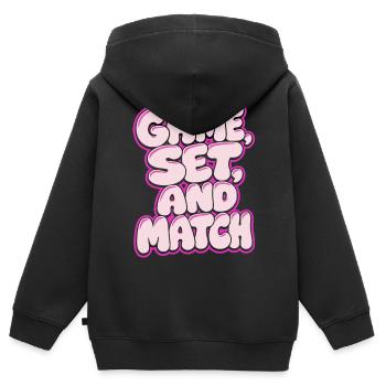Game Set Match Tennis Shirt, Retro Style - Kinder Premium Organic Zip Hoodie - Schwarz - Hinten - AI Model Kid Male (0cm)