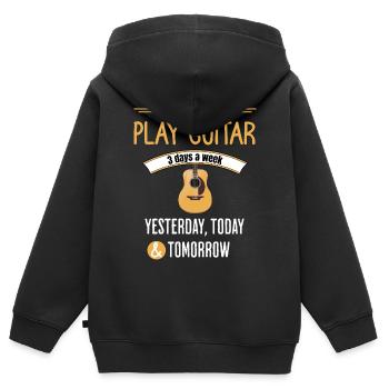 Lustiges Gitarrenzitat - Kinder Premium Organic Zip Hoodie - Schwarz - Hinten - AI Model Kid Male (0cm)