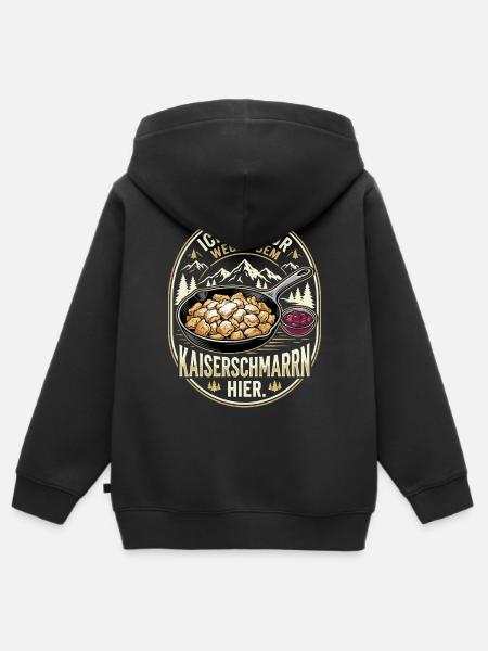 Kaiserschmarrn Spruch - Wandern, Berge & Alm - Kinder Premium Organic Zip Hoodie - Schwarz