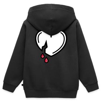 blutige Liebe - Kinder Premium Organic Zip Hoodie - Schwarz - Hinten - AI Model Kid Male (0cm)