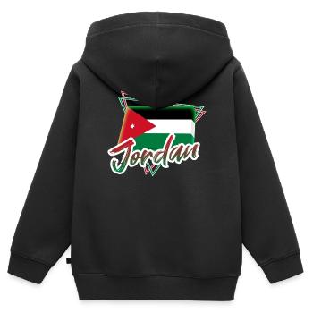 Jordan - Kids Premium Organic Zip-up Hoodie - black - Back - AI Model Kid Male (0cm)