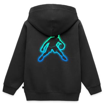 Joueurs de basket-ball Basket-ball Hommes Basketball - Sweat Premium à capuche zippé enfant bio - noir - Dos - AI Model Kid Male (0cm)