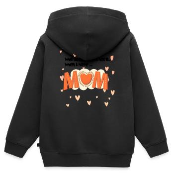 maman - Sweat Premium à capuche zippé enfant bio - noir - Dos - AI Model Kid Male (0cm)