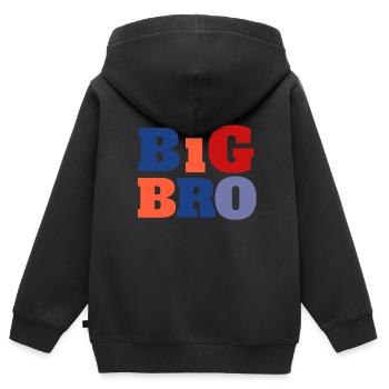 Big Bro Bruder Spruch - Kinder Premium Organic Zip Hoodie - Schwarz - Hinten - AI Model Kid Male (0cm)