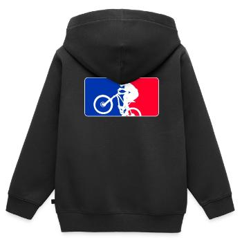 Mountainbike Major League Downhill Enduro - Kinder Premium Organic Zip Hoodie - Schwarz - Hinten - AI Model Kid Male (0cm)