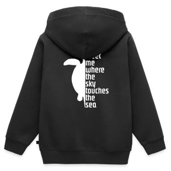 Turtle Slogan Schildkröte Spruch - Kinder Premium Organic Zip Hoodie - Schwarz - Hinten - AI Model Kid Male (0cm)
