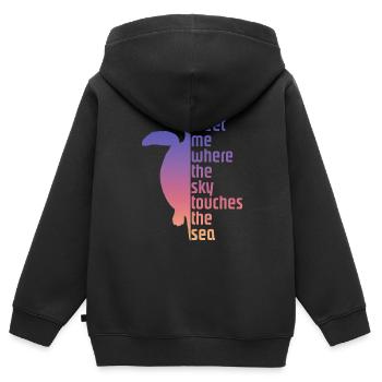 Turtle Slogan Schildkröte Spruch - Kinder Premium Organic Zip Hoodie - Schwarz - Hinten - AI Model Kid Male (0cm)
