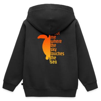 Turtle Schildkröte - Kinder Premium Organic Zip Hoodie - Schwarz - Hinten - AI Model Kid Male (0cm)