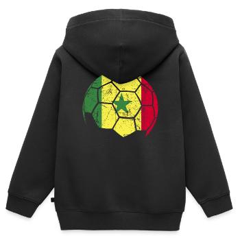 Senegal Soccer Ball Fußball - Kinder Premium Organic Zip Hoodie - Schwarz - Hinten - AI Model Kid Male (0cm)
