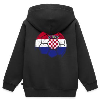 Croatia Soccer Ball Fußball - Kinder Premium Organic Zip Hoodie - Schwarz - Hinten - AI Model Kid Male (0cm)