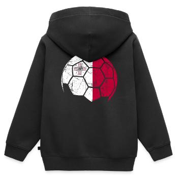 Malta Soccer Ball Fußball - Kinder Premium Organic Zip Hoodie - Schwarz - Hinten - AI Model Kid Male (0cm)