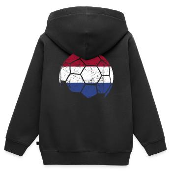 Netherlands Soccer Ball Fußball - Kinder Premium Organic Zip Hoodie - Schwarz - Hinten - AI Model Kid Male (0cm)