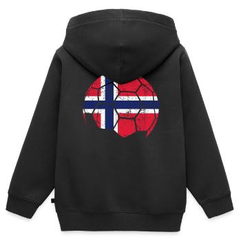 Norway Soccer Ball Fußball - Kinder Premium Organic Zip Hoodie - Schwarz - Hinten - AI Model Kid Male (0cm)