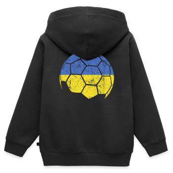 Ukraine Soccer Ball Fußball - Kinder Premium Organic Zip Hoodie - Schwarz - Hinten - AI Model Kid Male (0cm)