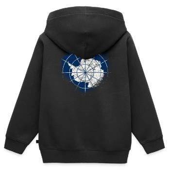 Antarktis - Kinder Premium Organic Zip Hoodie - Schwarz - Hinten - AI Model Kid Male (0cm)