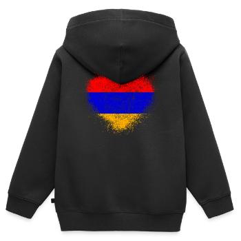 Armenien - Kinder Premium Organic Zip Hoodie - Schwarz - Hinten - AI Model Kid Male (0cm)