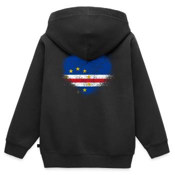 Cap-Vert - Sweat Premium à capuche zippé enfant bio - noir - Dos - AI Model Kid Male (0cm)