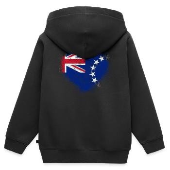 Cook Islands - Kids Premium Organic Zip-up Hoodie - black - Back - AI Model Kid Male (0cm)