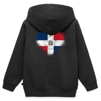 Dominikanische Republik - Kinder Premium Organic Zip Hoodie - Schwarz - Hinten - AI Model Kid Male (0cm)