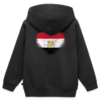 Ägypten - Kinder Premium Organic Zip Hoodie - Schwarz - Hinten - AI Model Kid Male (0cm)