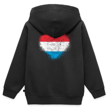 Luxemburg - Kinder Premium Organic Zip Hoodie - Schwarz - Hinten - AI Model Kid Male (0cm)