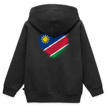 Namibia - Kinder Premium Organic Zip Hoodie - Schwarz - Hinten - AI Model Kid Male (0cm)
