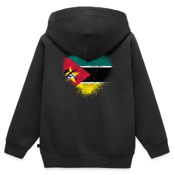 Mozambique - Sweat Premium à capuche zippé enfant bio - noir - Dos - AI Model Kid Male (0cm)