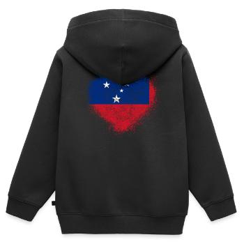 Samoa - Kinder Premium Organic Zip Hoodie - Schwarz - Hinten - AI Model Kid Male (0cm)