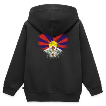 Tibet - Kinder Premium Organic Zip Hoodie - Schwarz - Hinten - AI Model Kid Male (0cm)