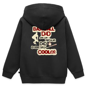 Cool Baseball Dad - Kinder Premium Organic Zip Hoodie - Schwarz - Hinten - AI Model Kid Male (0cm)