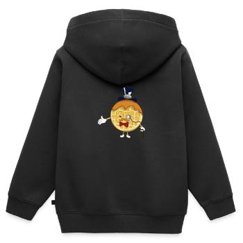 Gaufre - Sweat Premium à capuche zippé enfant bio - noir - Dos - AI Model Kid Male (0cm)