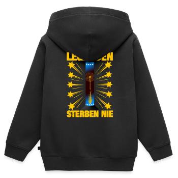 Feuerwerk Legenden Sterben Nie - Kinder Premium Organic Zip Hoodie - Schwarz - Hinten - AI Model Kid Male (0cm)