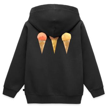 Low Poly Icecream - Kinder Premium Organic Zip Hoodie - Schwarz - Hinten - AI Model Kid Male (0cm)