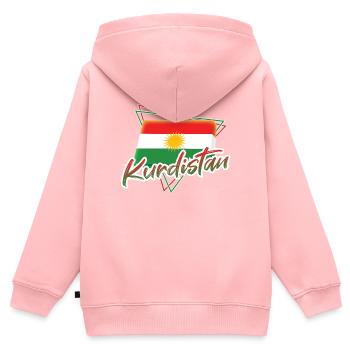 Kurdistan - Kinder Premium Organic Zip Hoodie - Rosa - Hinten - AI Model Kid Female (0cm)